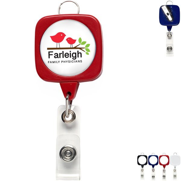Jumbo Sqround Badge Reel with Lanyard Attachment