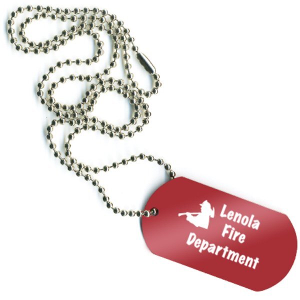 Dog Tag with 23-1/2" Beaded Chain